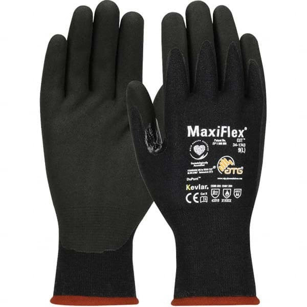 Cut, Puncture & Abrasive-Resistant Gloves: Size L, ANSI Cut A3, ANSI Puncture 1, Nitrile, Kevlar MPN:34-1743/L