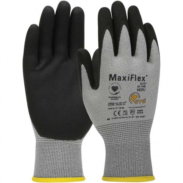 General Purpose Work Gloves: Large, Nitrile Coated, Nitrile & Nylon MPN:34-774B/L