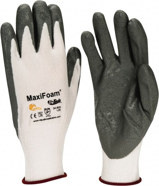 General Purpose Work Gloves: Large, Nitrile Coated, Nylon MPN:34-800/L