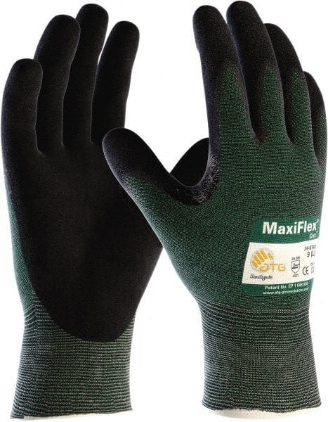 Cut, Puncture & Abrasive-Resistant Gloves: Size L, ANSI Cut A2, ANSI Puncture 1, Nitrile, Nylon & Spandex MPN:34-8743/L
