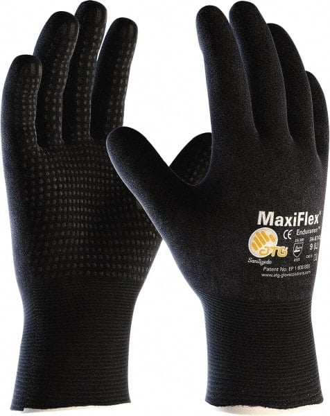 Seamless Nylon Work Gloves Black Large MPN:34-8745/L-OLD