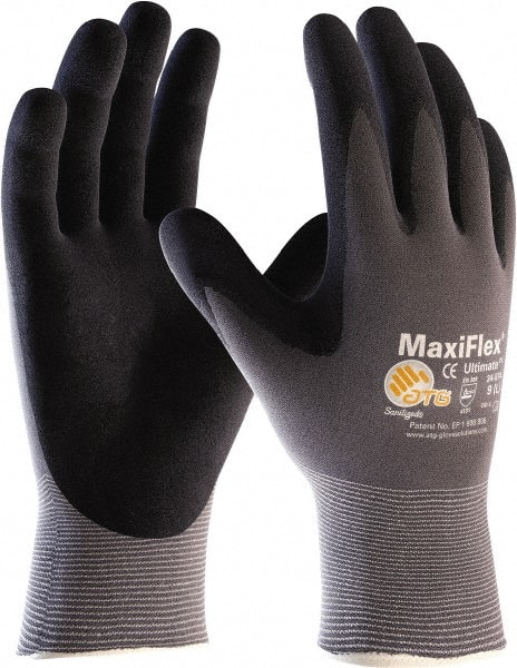 General Purpose Work Gloves: Medium, Nitrile Coated, Polyethylene Blend MPN:34-874/M