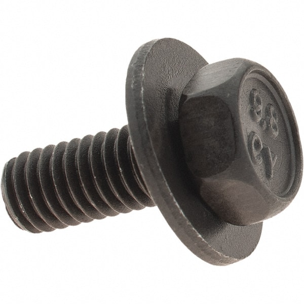 Hex Head Cap Screw: M6 x 1.00 x 16 mm, Grade 9.8 Steel, Black Oxide Finish MPN:23830