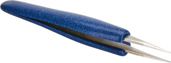 Ergonomic Cushion Grip Tweezer: OO-SA, Anti-Magnetic Stainless Steel, Straight Tip, 4-3/4