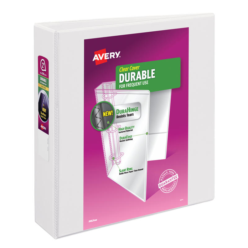 Avery Durable View 3-Ring Binder, 2in Slant Rings, White (Min Order Qty 12) MPN:AVE17032EA