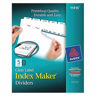 Binder Divider Print-On Labels White MPN:7278211416