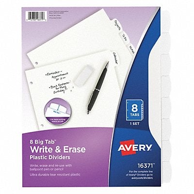 Binder Divider Write-On Tabs White MPN:7278216371