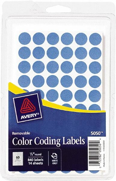 Label Maker Label: Light Blue, Paper, 1/2