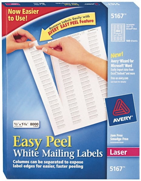 Label Maker Label: White, Paper, 1-3/4