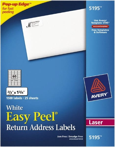 Label Maker Label: White, Paper, 1-3/4