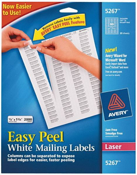 Label Maker Label: White, Paper, 1-3/4