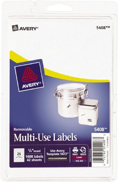 Label Maker Label: White, Paper, 3/4