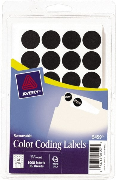 Label Maker Label: Black, Paper, 3/4