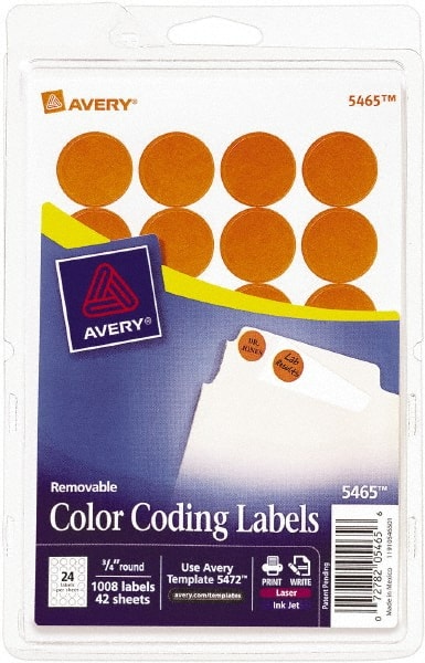 Label Maker Label: Orange, Paper, 3/4