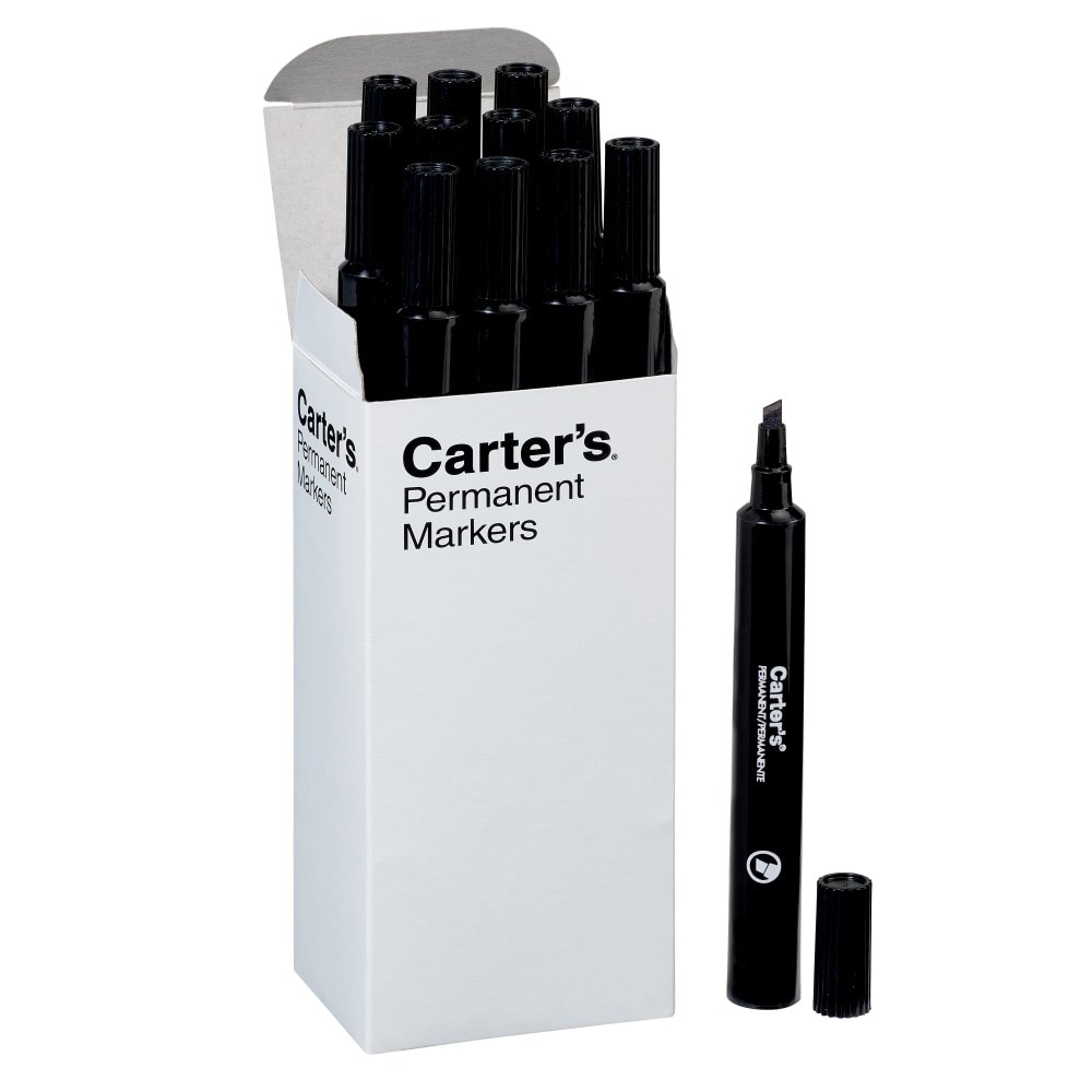 Avery Carters Permanent Markers, Chisel Tip, Large Desk-Style Size, Black (Min Order Qty 112) MPN:27178SSEA