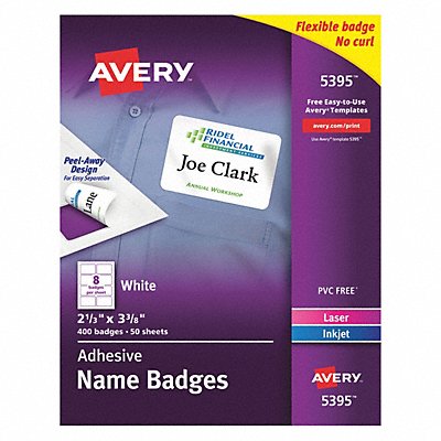 Name Badges 3-3/8 Wx2-1/3 H PK50 MPN:727825395