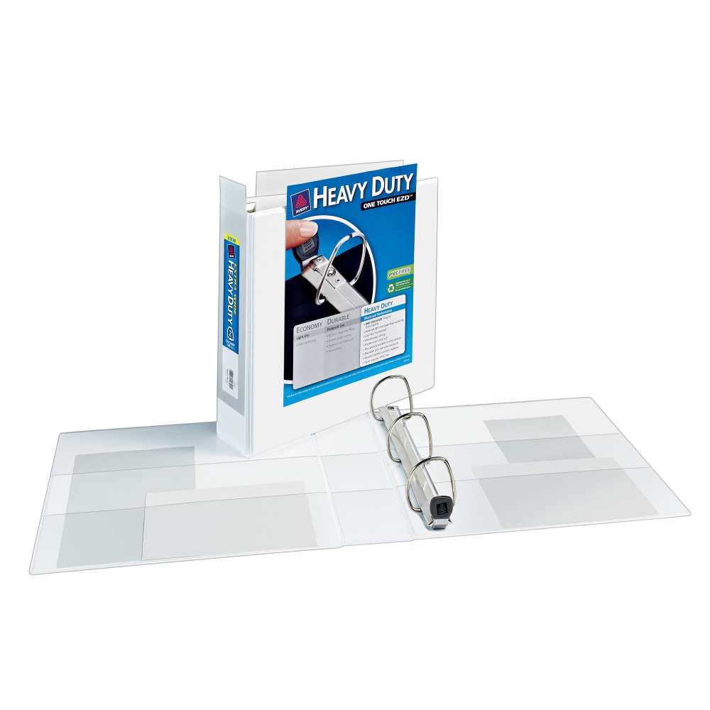 Avery Extra-Wide Heavy-Duty View 3-Ring Binder With Locking One-Touch EZD Rings, 2in D-Rings, 40% Recycled, White (Min Order Qty 4) MPN:01320