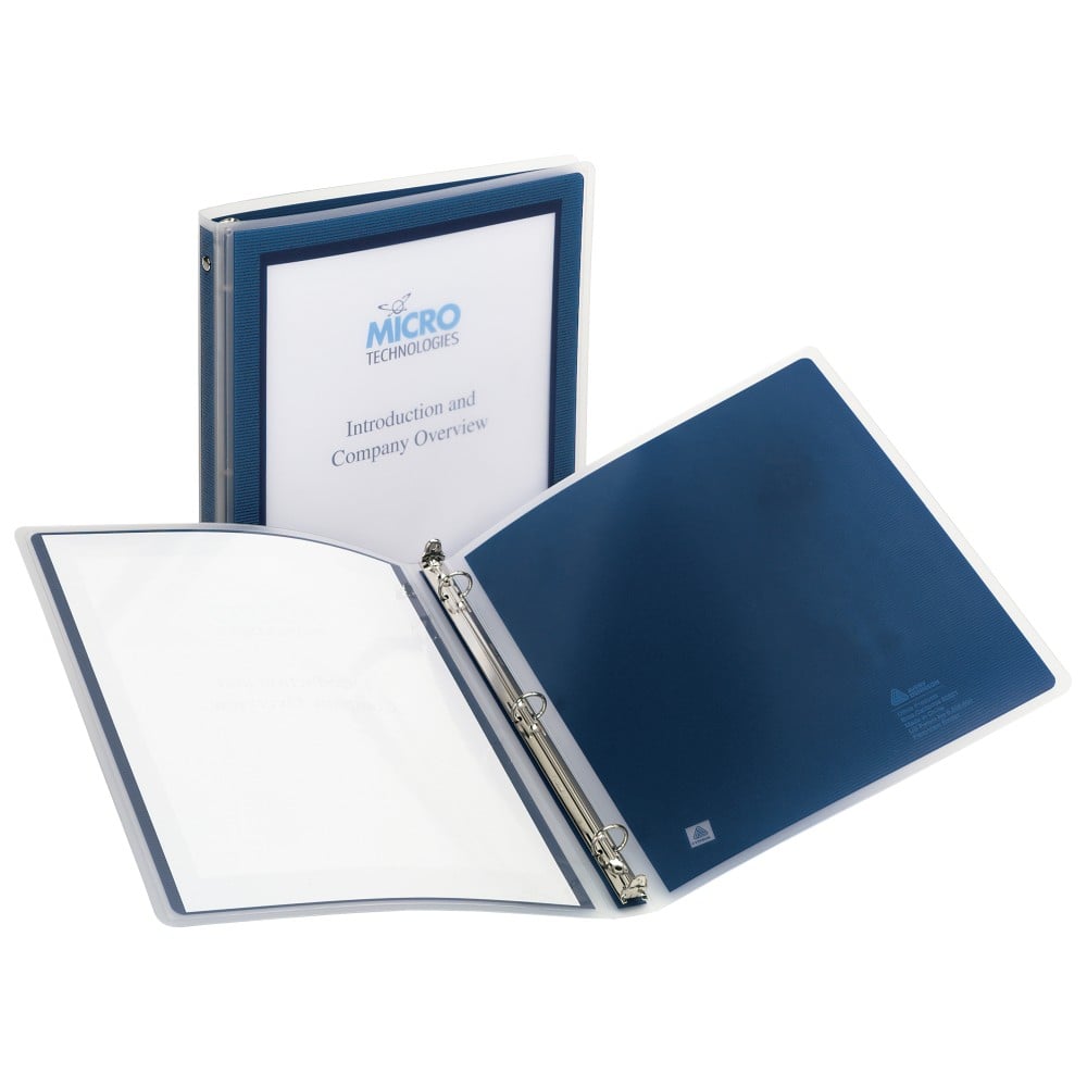 Avery Flexi-View 3 Ring Binder, 1/2in Round Rings, Navy Blue, 1 Binder (Min Order Qty 12) MPN:15766