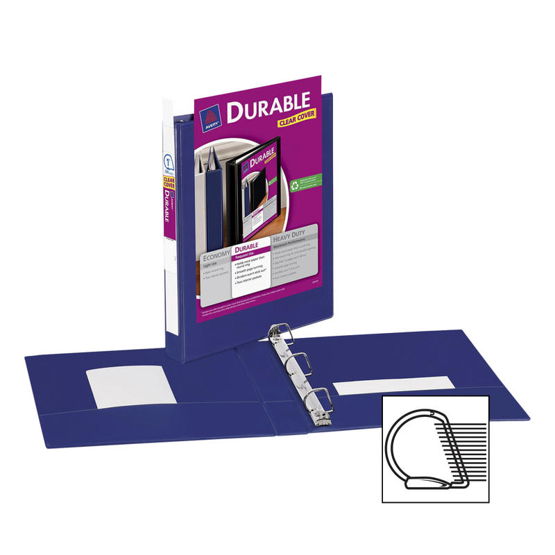 Avery Durable View 3-Ring Binder With EZ-Turn Rings, 1in D-Rings, 42% Recycled, Blue (Min Order Qty 9) MPN:17014