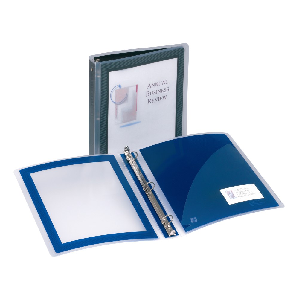 Avery Flexi-View 3 Ring Binder, 1in Round Rings, Black, 1 Binder (Min Order Qty 12) MPN:17686