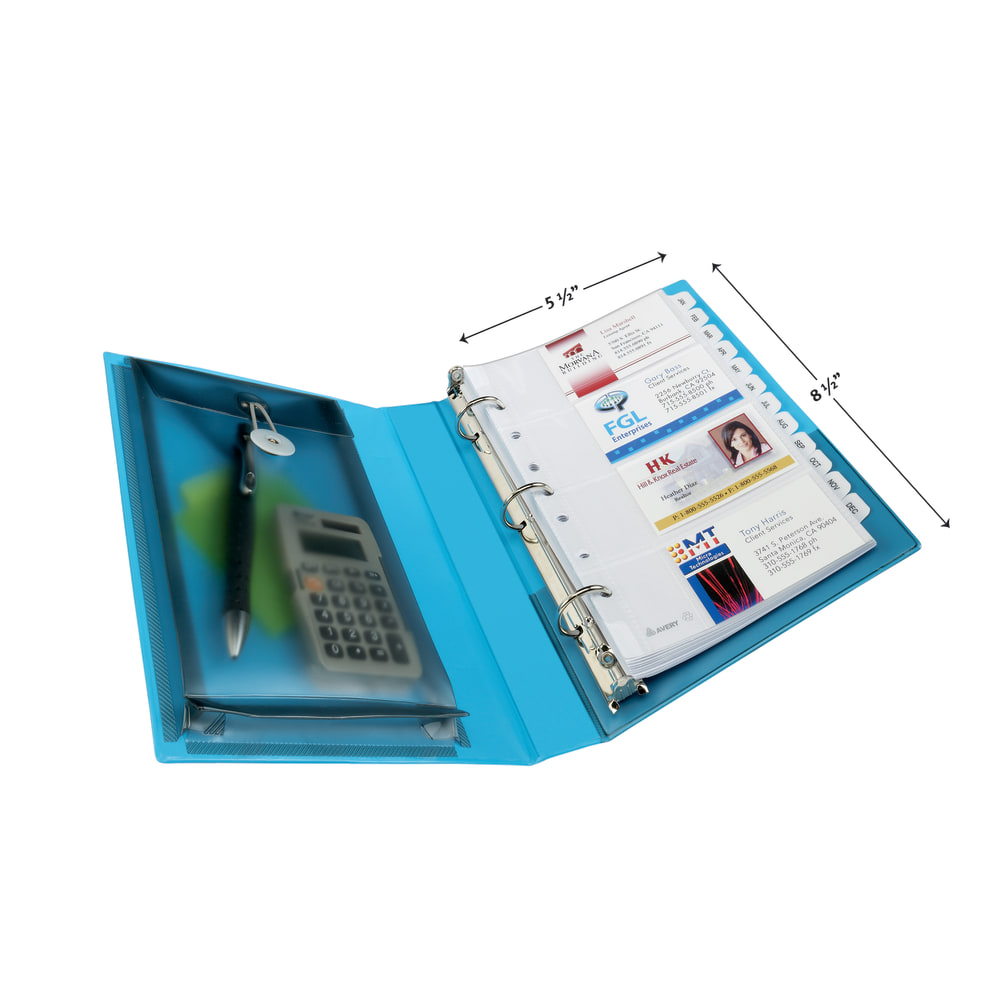 Avery 5-1/2in x 8-1/2in Mini Durable View Protect & Store Binder, 1in Round Rings, Aqua, 1 Mini Binder (Min Order Qty 6) MPN:23014