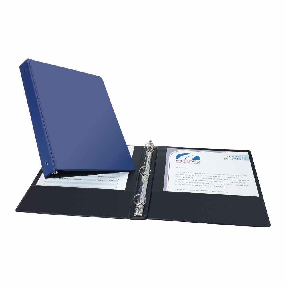 Avery Economy 3-Ring Binder, 1in Round Rings, 54% Recycled, Blue (Min Order Qty 9) MPN:03300