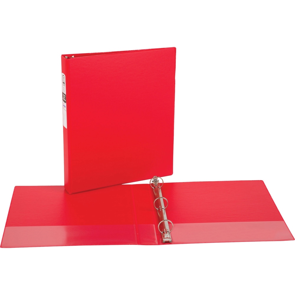 Avery Economy 3-Ring Binder, 1in Round Rings, 54% Recycled, Red (Min Order Qty 9) MPN:03310