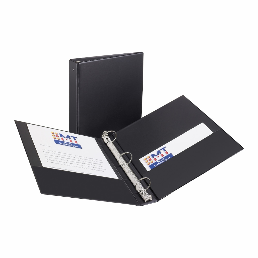 Avery Economy 3-Ring Binder, 1 1/2in Round Rings, 51% Recycled, Black (Min Order Qty 12) MPN:03401