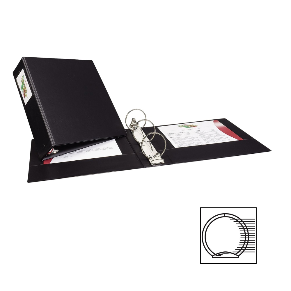 Avery Economy 3-Ring Binder, 3in Round Rings, 42% Recycled, Black (Min Order Qty 7) MPN:04601