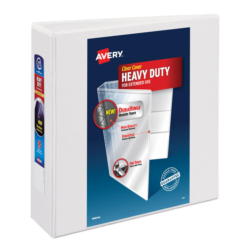 Avery Heavy-Duty View 3 Ring Binder, 3in One Touch EZD Rings, White, 1 Binder (Min Order Qty 6) MPN:79193