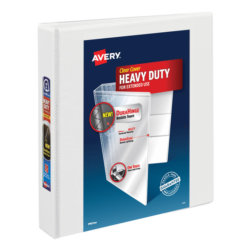 Avery Heavy-Duty View 3 Ring Binder, 1.5in One Touch EZD Rings, White, 1 Binder (Min Order Qty 8) MPN:79195