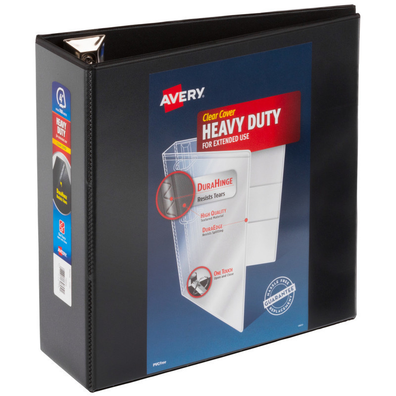 Avery Heavy-Duty View 3 Ring Binder, 4in One Touch EZD Rings, Black, 1 Binder (Min Order Qty 5) MPN:79604