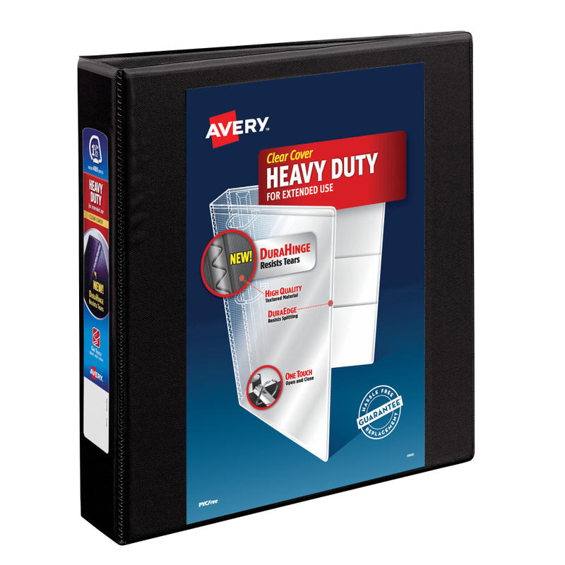 Avery Heavy-Duty View 3 Ring Binder, 1.5in One Touch EZD Ring, Black, 1 Binder (Min Order Qty 8) MPN:79695