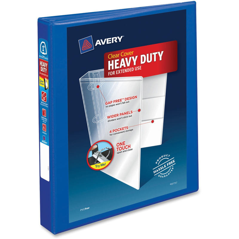 Avery Heavy-Duty View 3-Ring Binder With Locking One-Touch EZD Rings, 1in D-Rings, 42% Recycled, Pacific Blue (Min Order Qty 7) MPN:79772