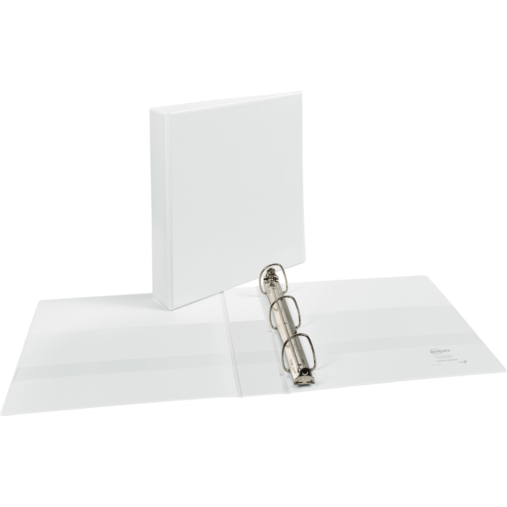 Avery Durable View 3-Ring Binder, 1 1/2in Slant Rings, White (Min Order Qty 7) MPN:09401