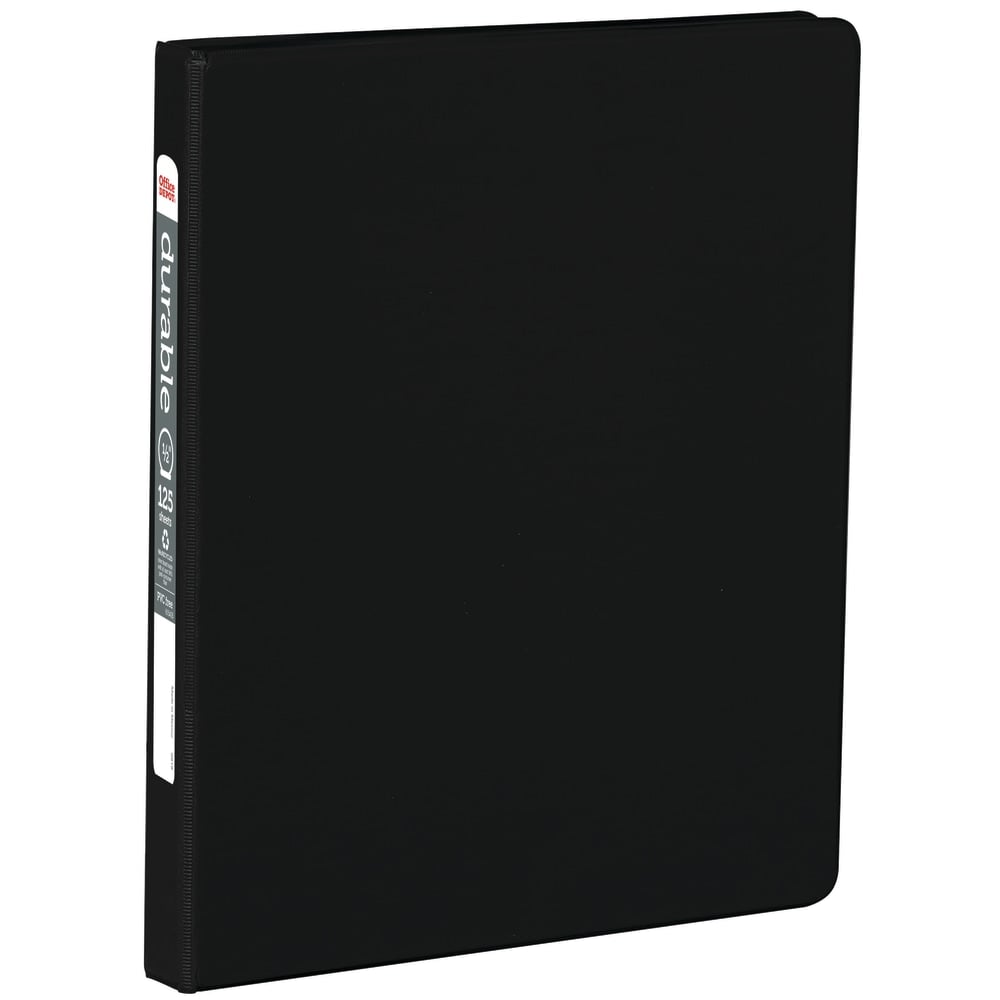 Office Depot Brand Nonstick 3-Ring Binder, 1/2in Round Rings, Black (Min Order Qty 29) MPN:OD02814