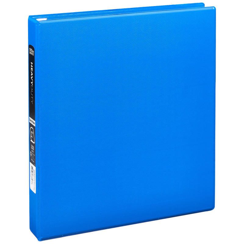 Office Depot Brand Heavy-Duty 3-Ring Binder, 1in D-Rings, 49% Recycled, Blue (Min Order Qty 19) MPN:OD03051