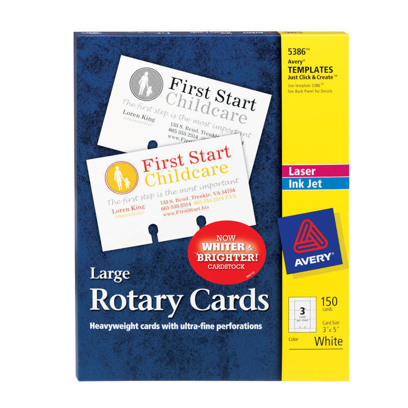 Avery Laser Rotary Cards, 3in x 5in, Box Of 150 (Min Order Qty 2) MPN:5386