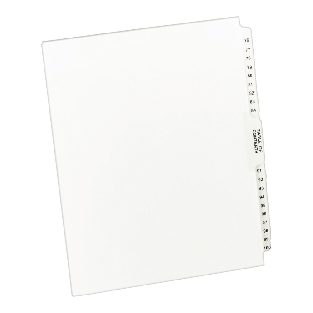 Avery Premium Collated Legal Dividers Avery Style, Side-Tab, 76-100 & Table Of Contents, 8 1/2in x 11in (Min Order Qty 11) MPN:11397