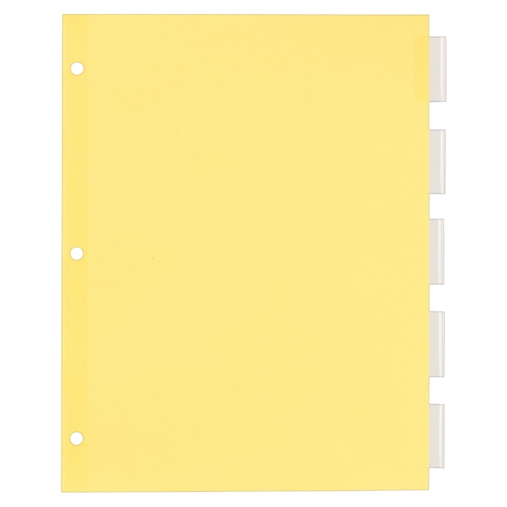 Avery Office Essentials 30% Recycled Dividers, 8 1/2in x 11in, 5-Tab, Clear 30% Recycled Dividers/Clear Tabs (Min Order Qty 99) MPN:11466