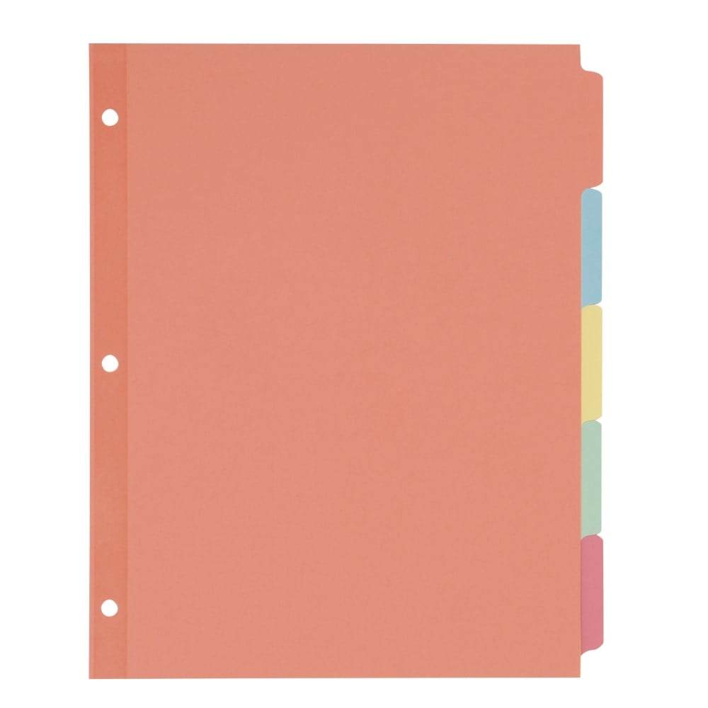 Avery Write-On Paper Dividers For 3 Ring Binders, 8.5in x 11in, 5-Tab Set, Multicolor, Pack Of 36 Sets (Min Order Qty 3) MPN:11508