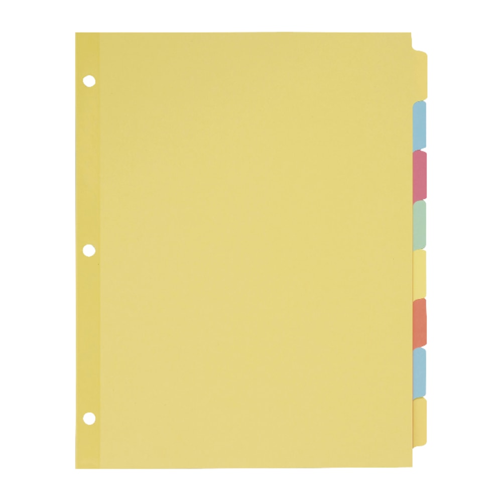 Avery Write-On Paper Dividers For 3 Ring Binders, 8.5in x 11in, 8-Tab Set, Multicolor, Pack Of 24 Sets (Min Order Qty 2) MPN:11509