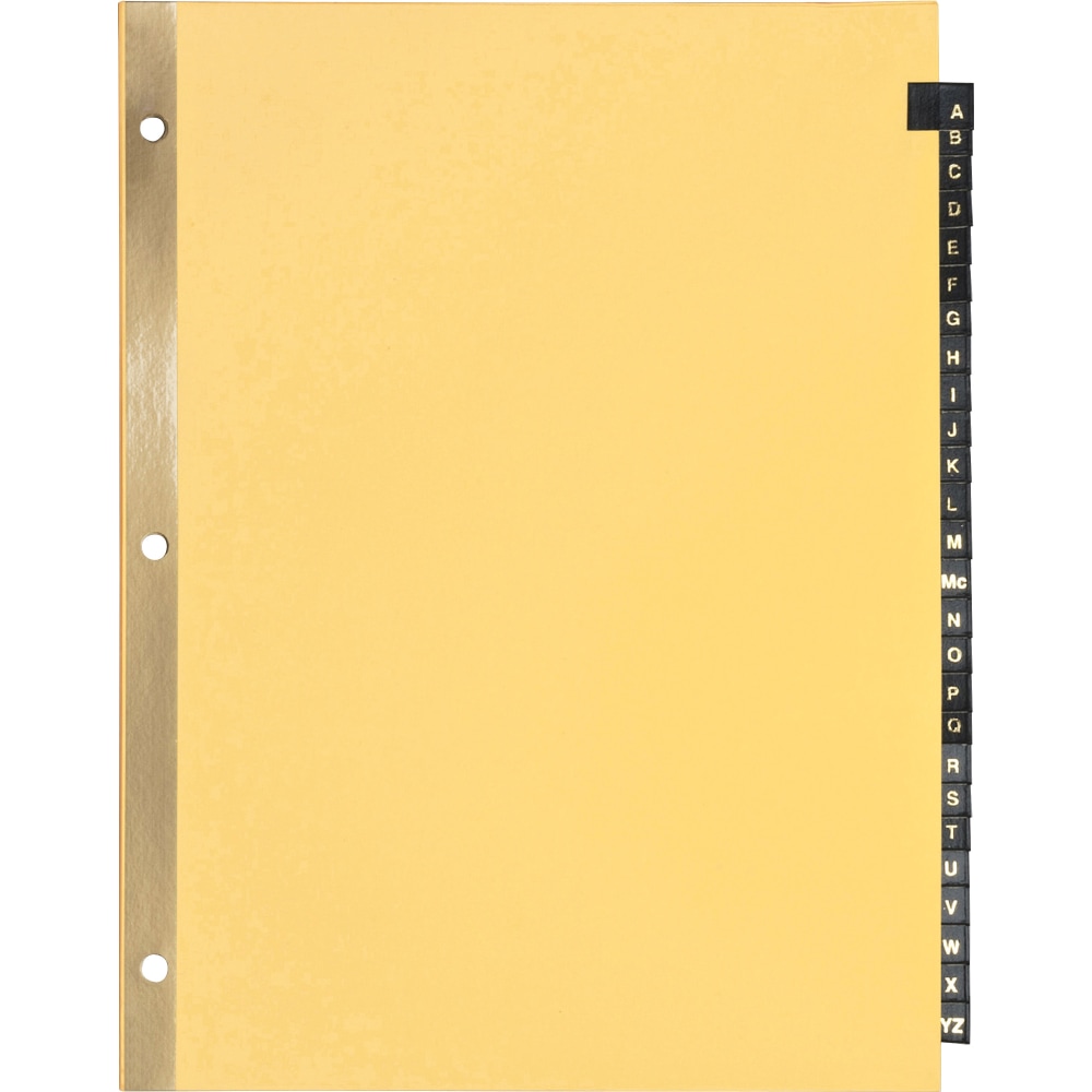 Sparco A-Z Leather Tab Index Dividers, 8-1/2in x 11in, Buff (Min Order Qty 14) MPN:01181