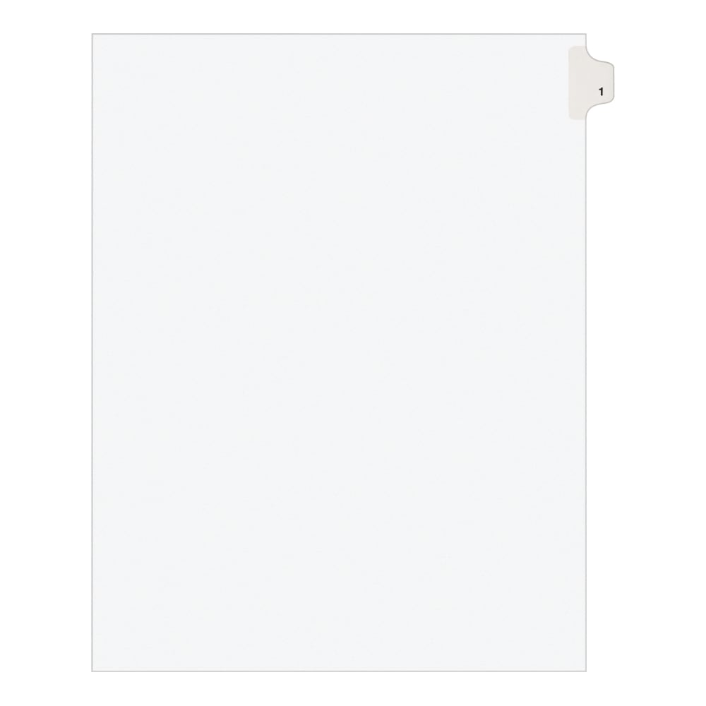 Avery Individual Legal Exhibit Dividers, Avery Style, #1, Side Tab, Letter Size, Pack Of 25 (Min Order Qty 12) MPN:11911