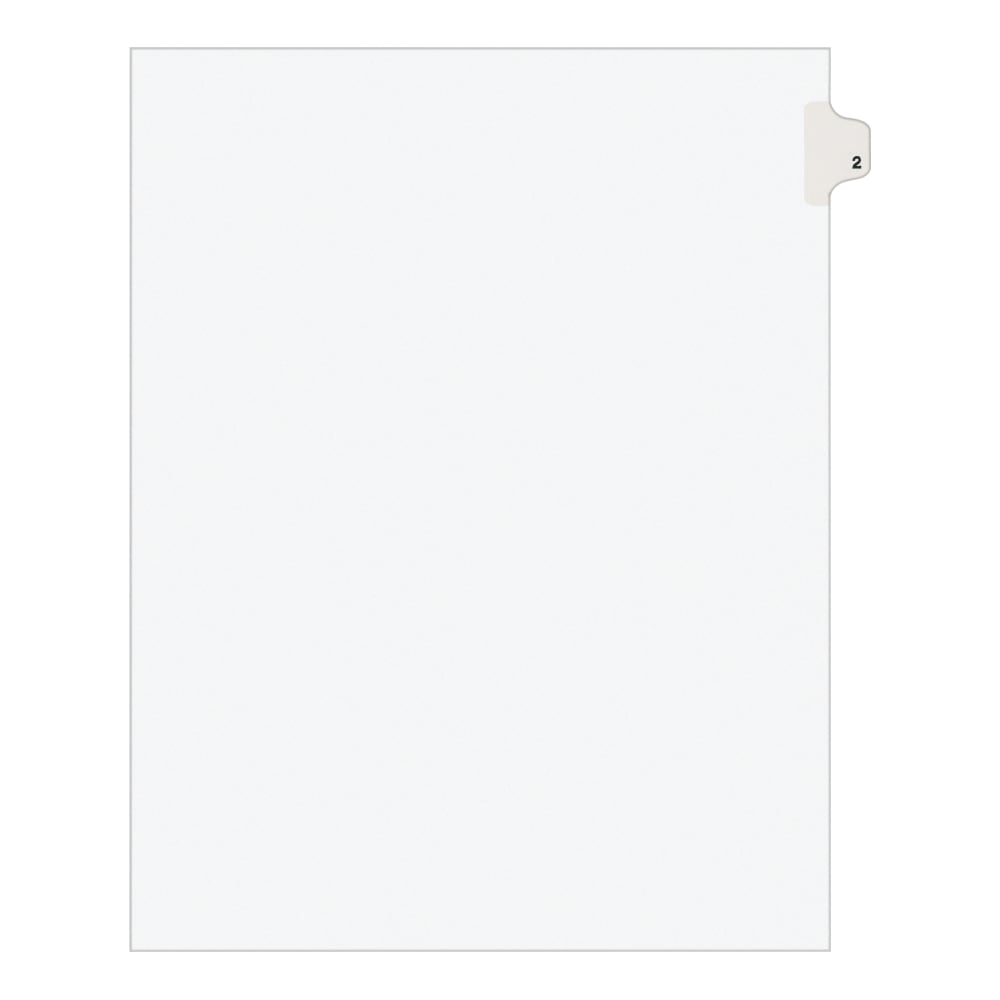 Avery Individual Legal Exhibit Dividers, Avery Style, #2, Side Tab, Letter Size, Pack Of 25 (Min Order Qty 21) MPN:11912