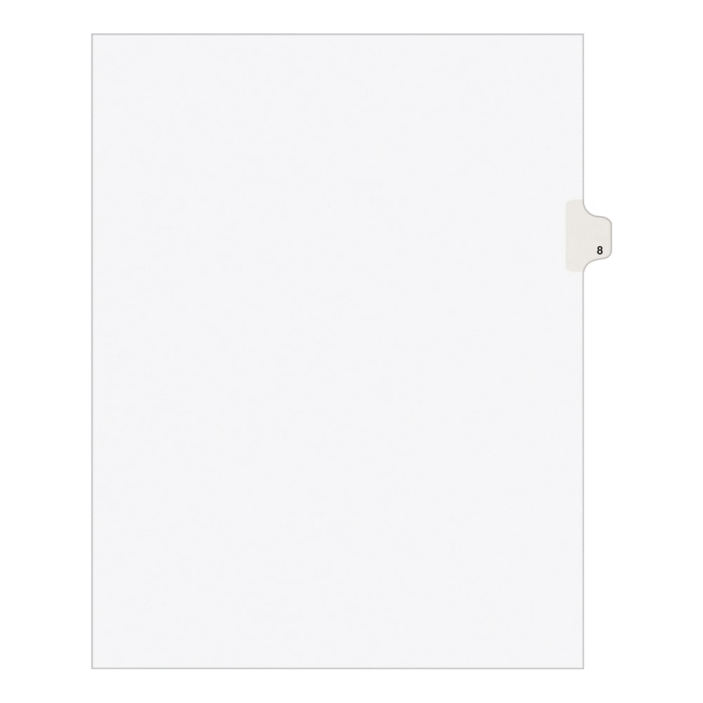 Avery Individual Legal Dividers Avery Style, Letter Size, Side Tab #8, Pack Of 25 (Min Order Qty 11) MPN:11918