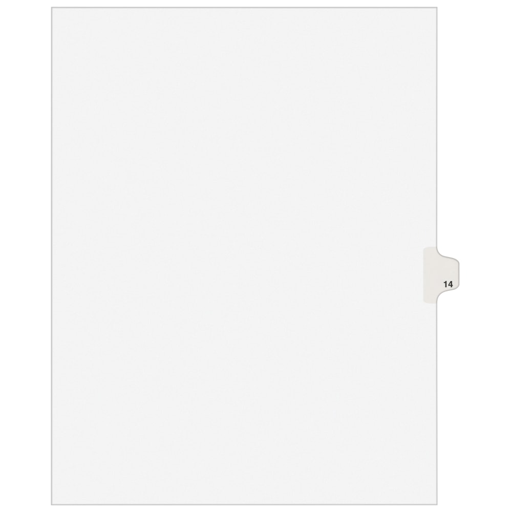 Avery Individual Legal Dividers Avery Style, Letter Size, Side Tab #14, White Dividers/White Tabs, Pack Of 25 (Min Order Qty 9) MPN:11924