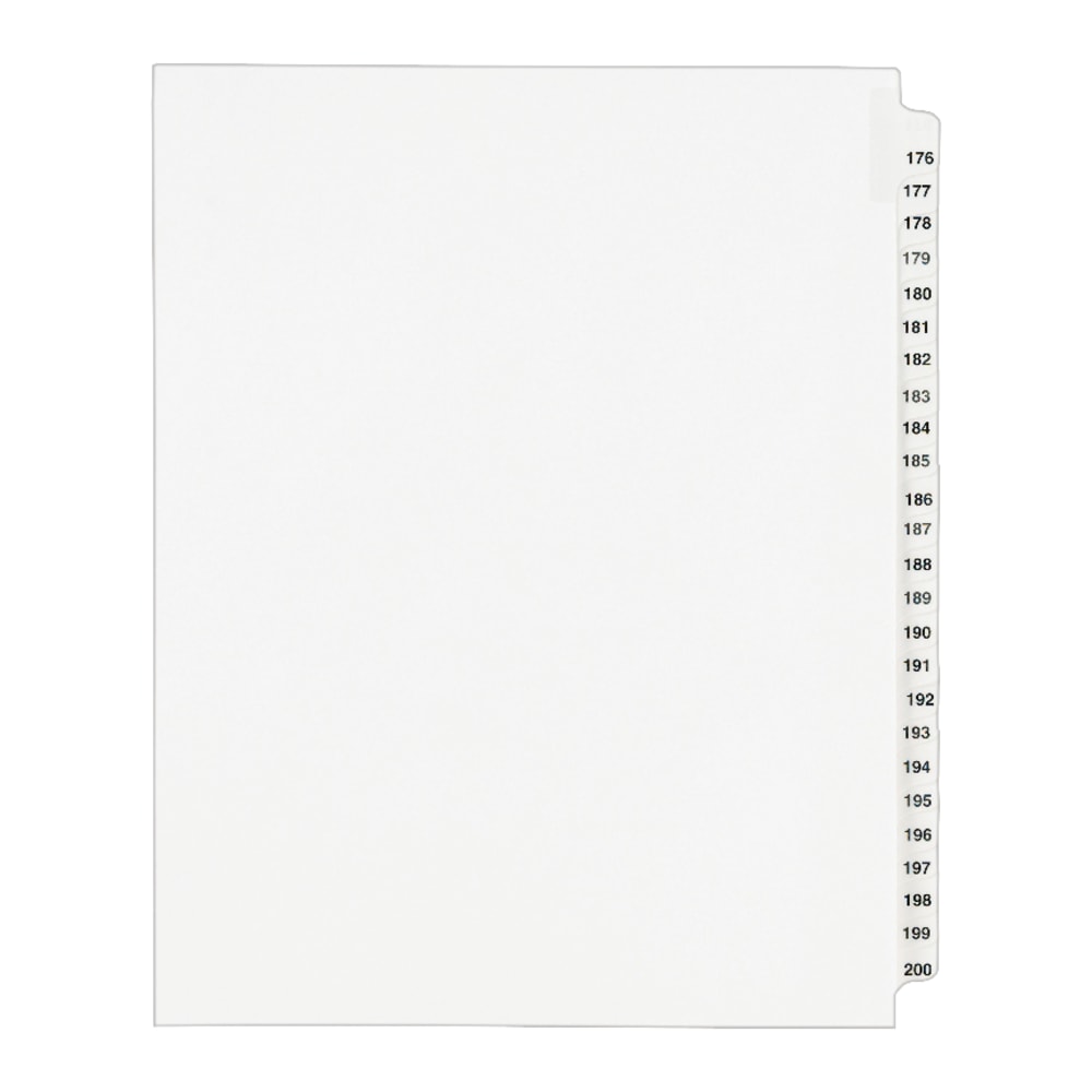 Avery  Standard Collated Legal Dividers, Avery Style, 8 1/2in x 11in, White Dividers/White Tabs, 176-200, Pack Of 25 (Min Order Qty 9) MPN:1337