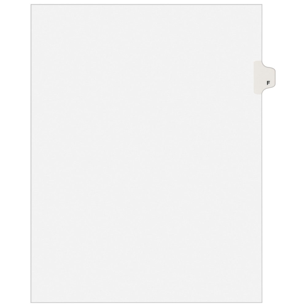 Avery 30% Recycled Side-Tab Legal Exhibit Dividers, Tab Title F, Pack Of 25 (Min Order Qty 10) MPN:1406