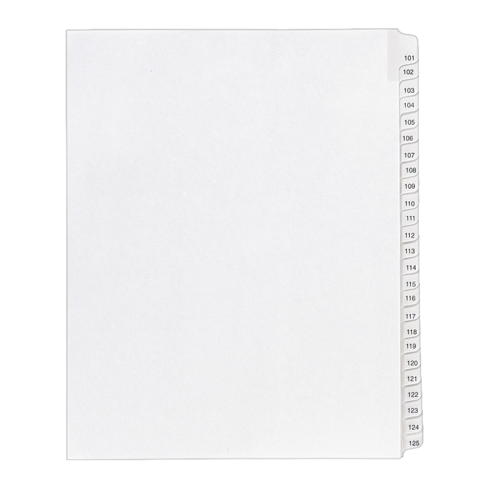 Avery Allstate Style Collated Legal Dividers, Letter Size, White, 101-125 Tab, 1 Set (Min Order Qty 12) MPN:01705